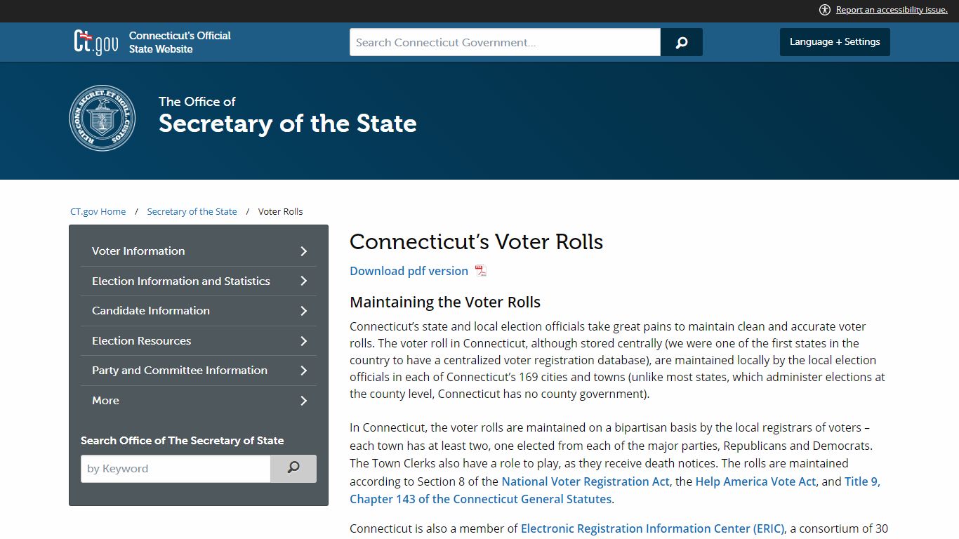 Voter Rolls - ct